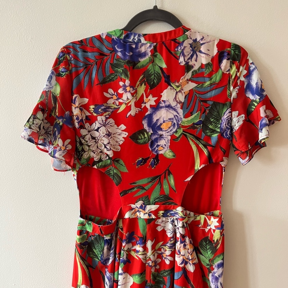 Fashion nova floral red dress midi - Picture 6 of 6